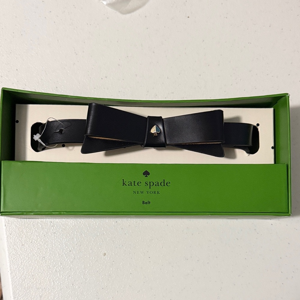 Kate Spade Black Leather Bow Belt